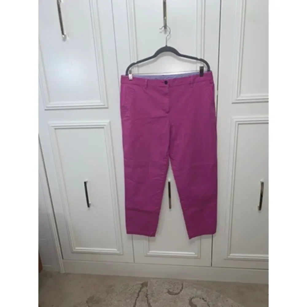 Talbots Women's Cropped Pants Size 14 Fuchsia Pink Straight Leg‎
